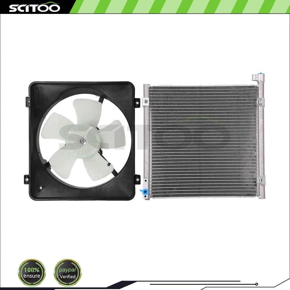 AC Condenser and Cooling Fan Assembly Kit for Honda Civic (1996–1998)