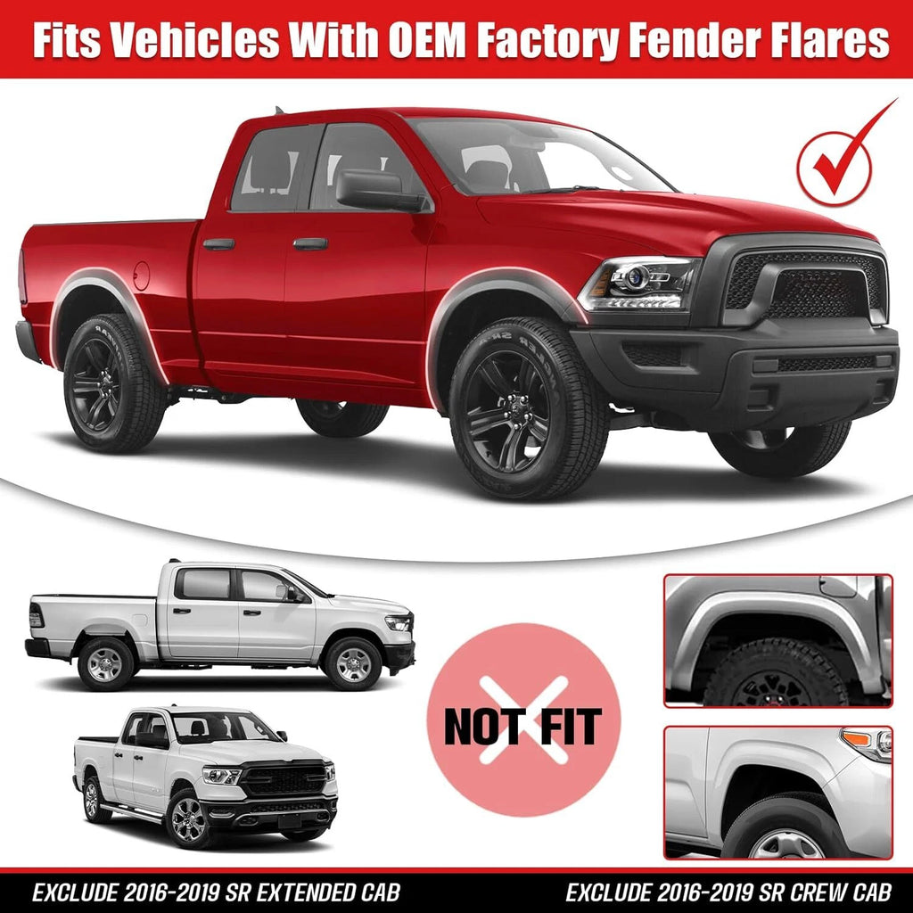 Set of 4 Splash Guards Mud Flaps for Dodge Ram 1500 (2019–2023)