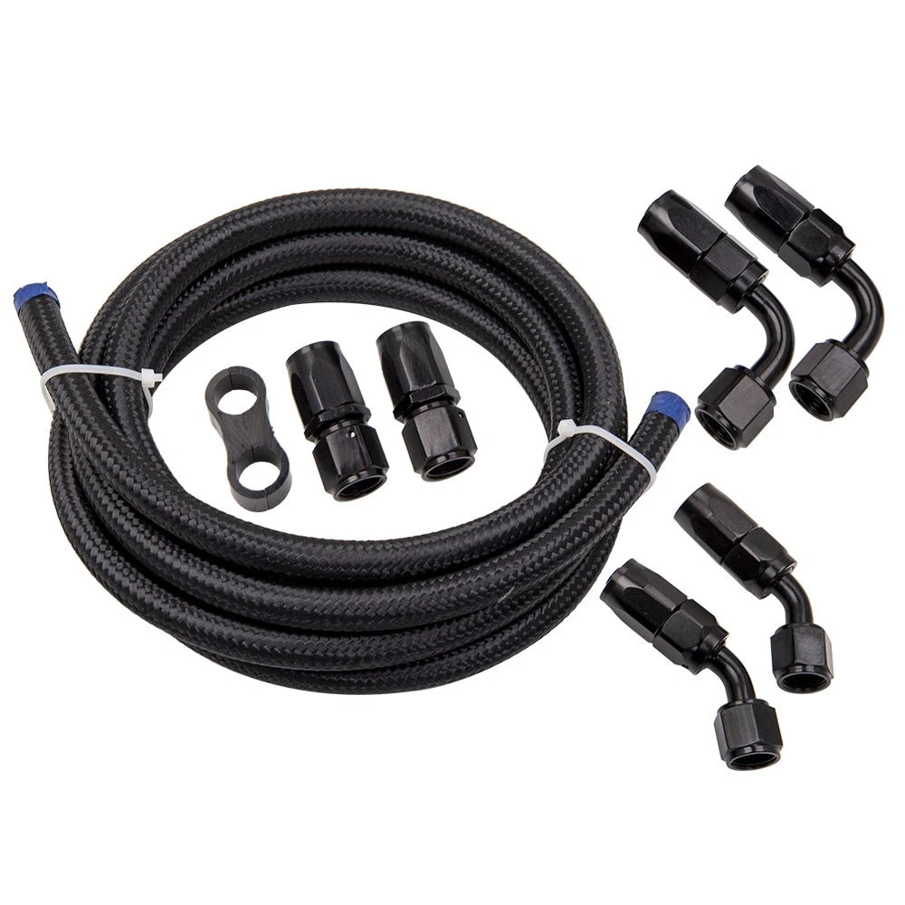 3M Braided 3/8" Fuel Line 6AN Hose Pipe with Adaptors & Clamp Kit