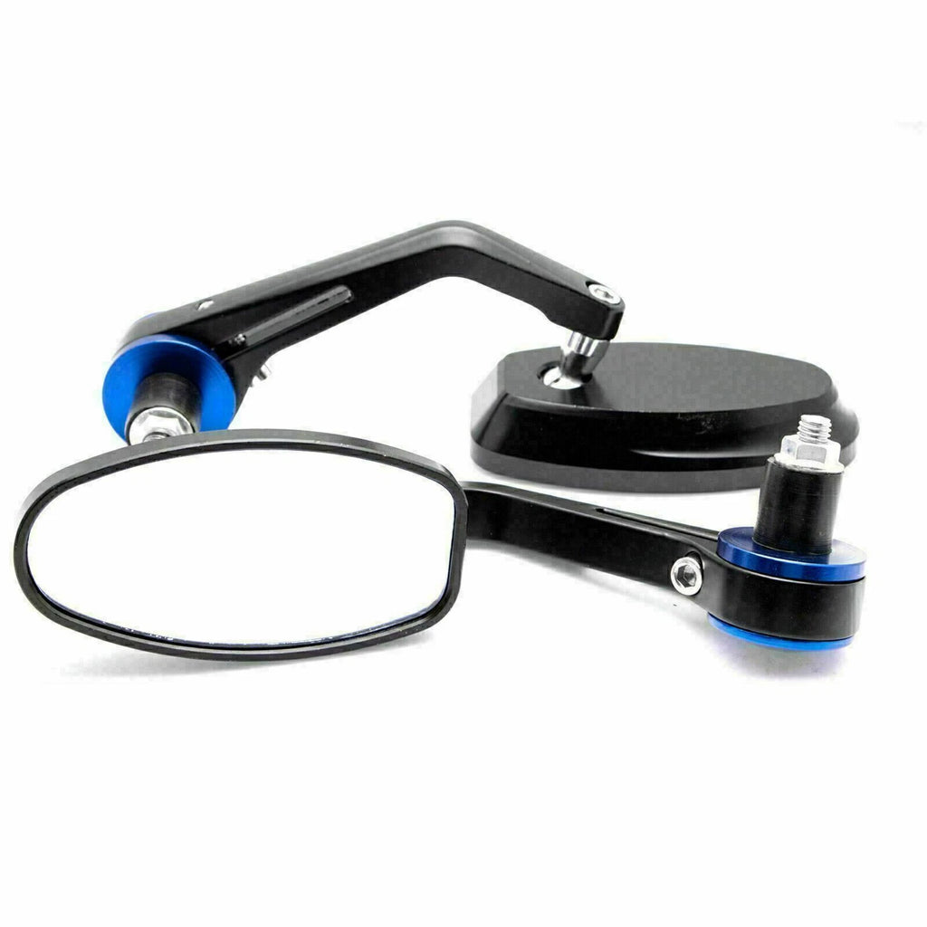 Blue Aluminum 22mm Rear View Handlebar End Mirrors for Universal (22mm)