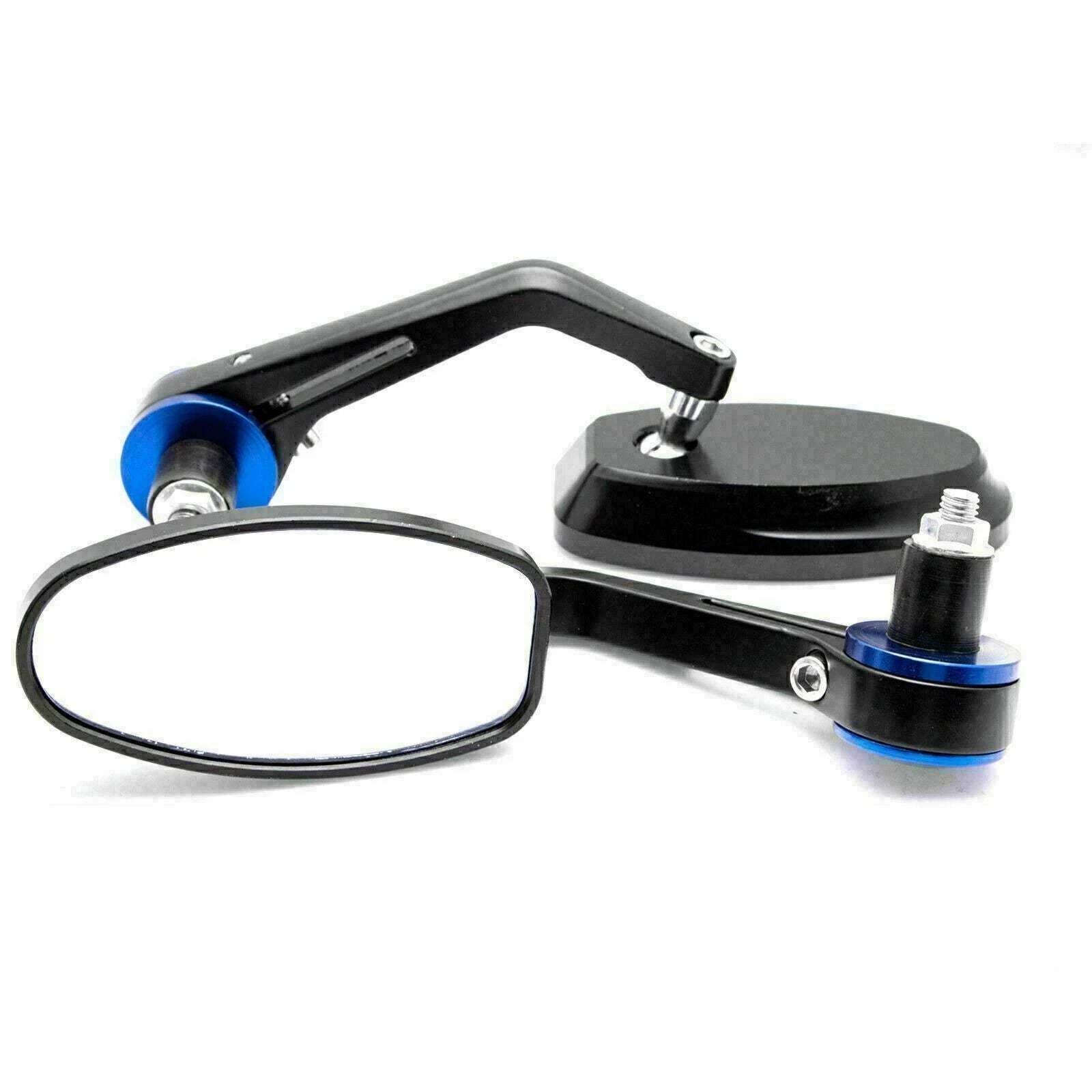 Blue Aluminum 22mm Rear View Handlebar End Mirrors for Universal (22mm)