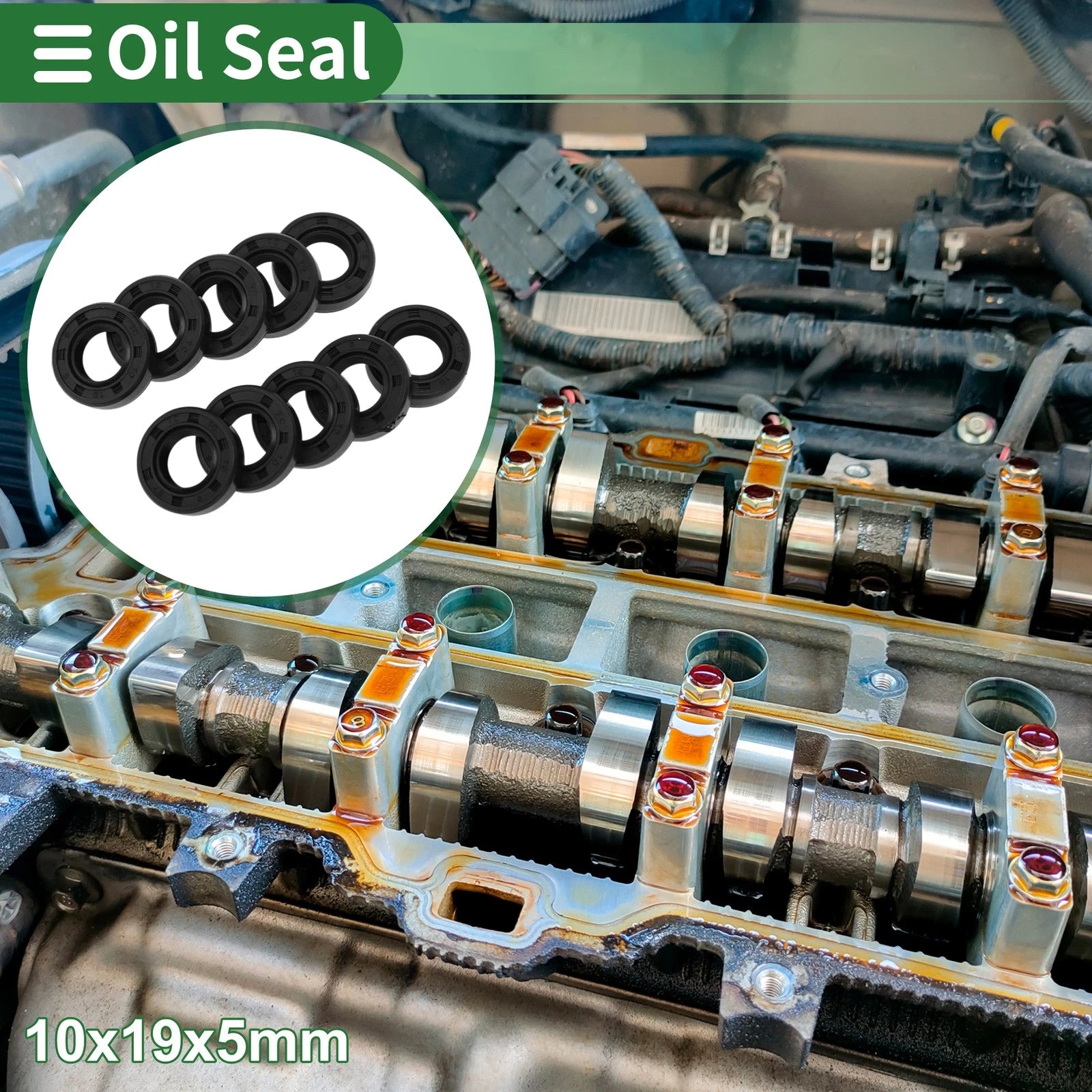 Oil Seal   - NBR Rubber 10x19x5mm High Pressure