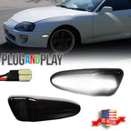Smoked White LED Front Bumper Side Marker Lights for Toyota Supra (1997–1998)