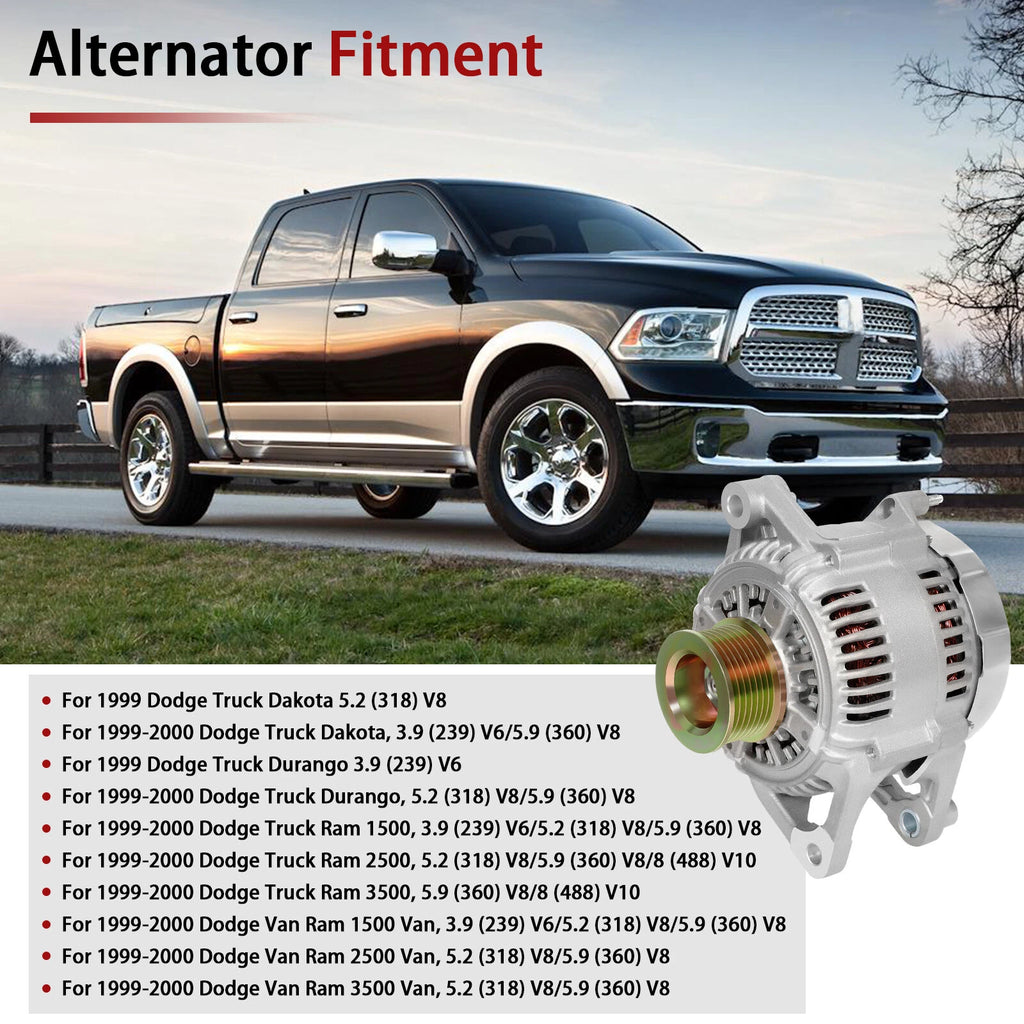 Alternator for Dodge Dakota Durango Ram Van (1999–2000) 3.9L 5.2L 5.9L