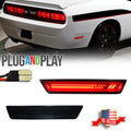 LED Smoke Lens Red Rear Fender Side Marker Lights for Dodge Challenger (2008–2014)