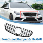 Front Upper Bumper Grille for Mercedes-Benz E200 (2014–2017) Black