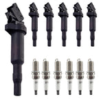 6X Ignition Coils + 6X Iridium Spark Plugs for BMW 128i 328i 525i 528i Z4 (2008–2013)