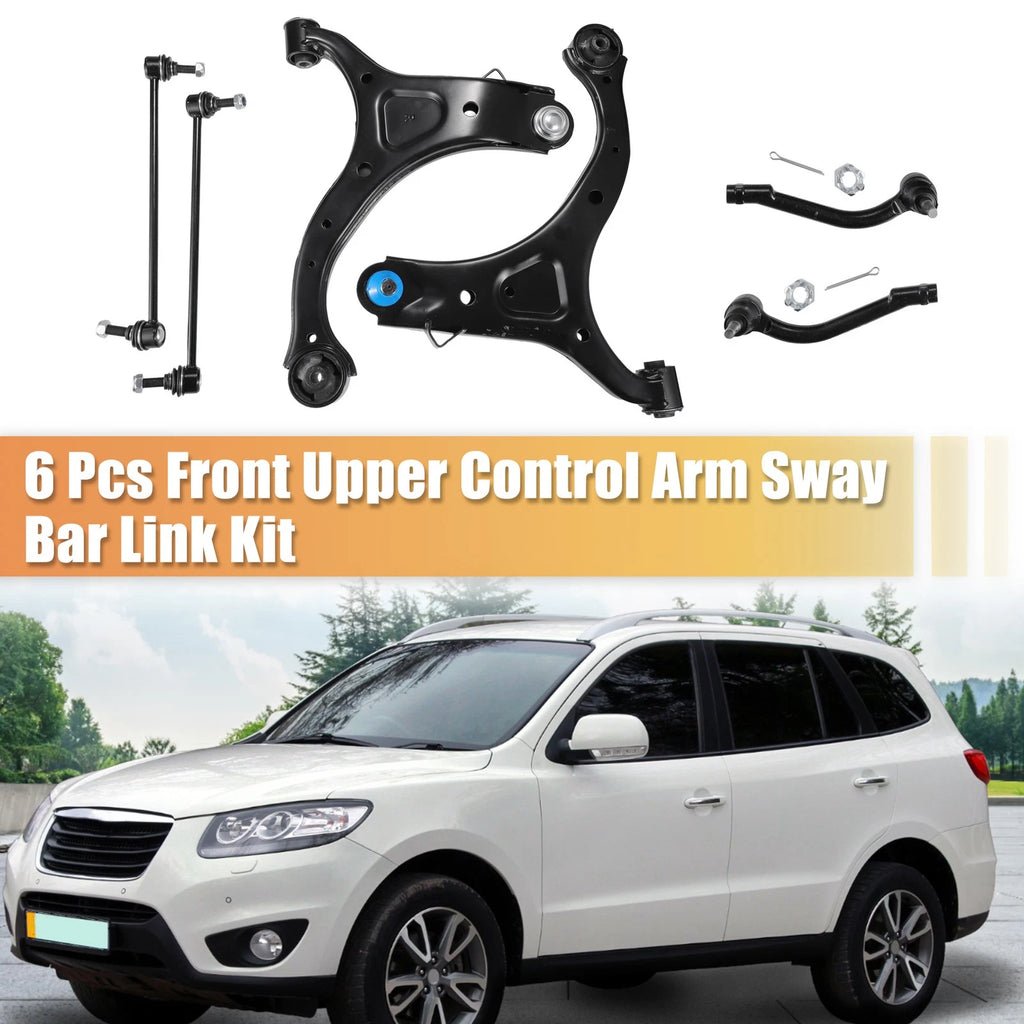 Set of 6 Front Lower Control Arms Sway Bars for Hyundai Santa Fe (2007–2012)