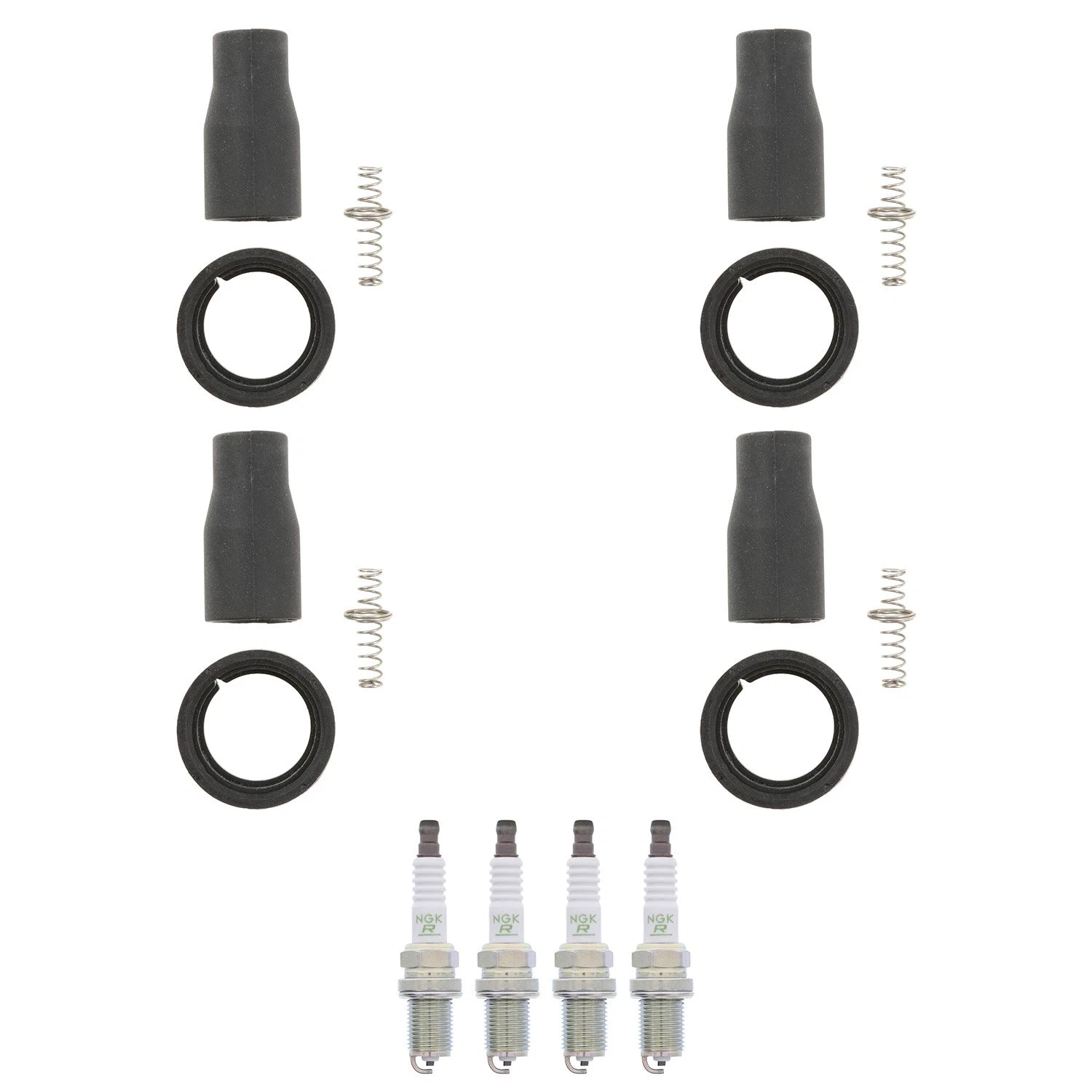 Set of 4 NGK V-Power Spark Plugs & Coil Boots for Optima Rondo Sonata (2011–2016)