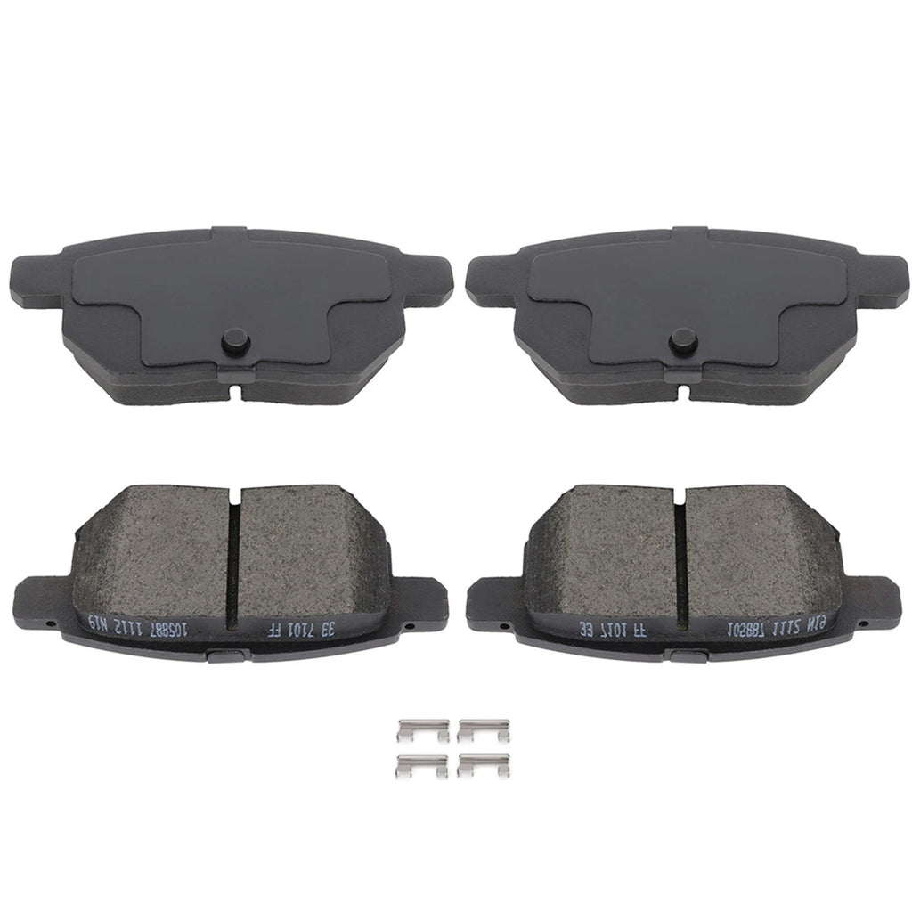 Set of 4 Rear Brake Discs Rotors and Ceramic Pads for Toyota Corolla (2015–2019)