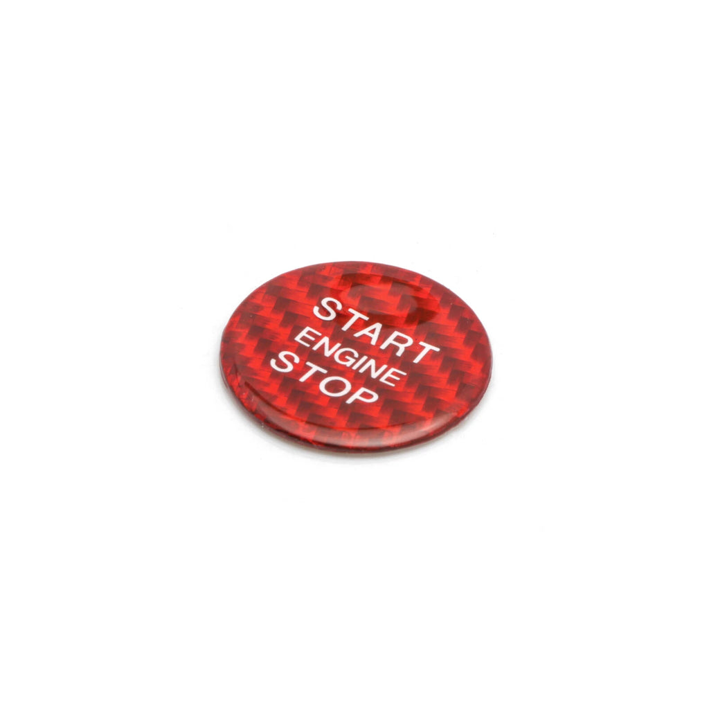 Red Carbon Fiber Engine Push Start Button Cover for Audi A4-A8 (2010-2018)