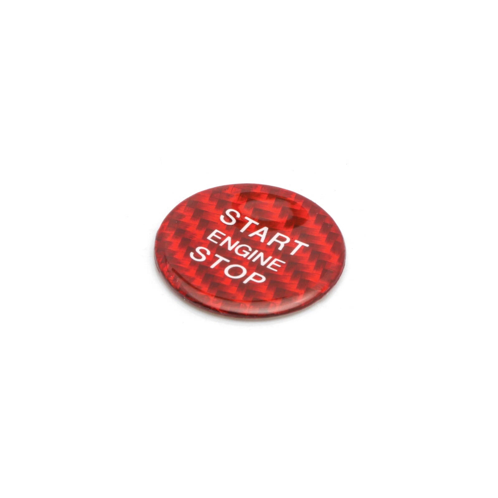 Red Carbon Fiber Engine Push Start Button Cover for Audi A4-A8 (2010-2018)