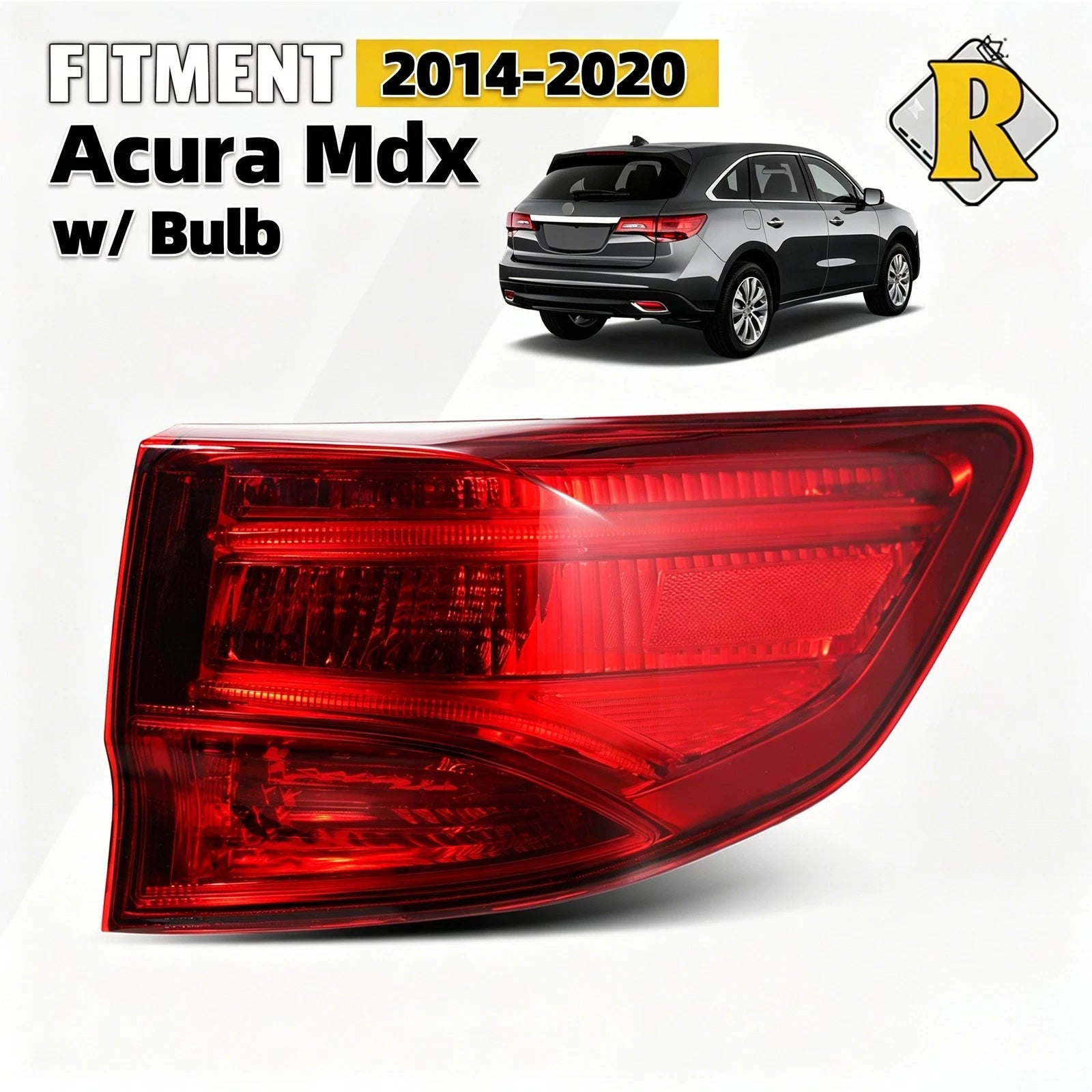 Halogen Outer Tail Light for Acura MDX (2014–2020) Right Passenger Side