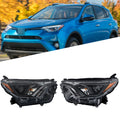 Set of 2 Front Headlight Assemblies for Toyota RAV4 (2016â2018) Clear Lens