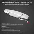 Chrome Door Handle Rear Right for Chevy Silverado GMC Sierra (2007–2013)