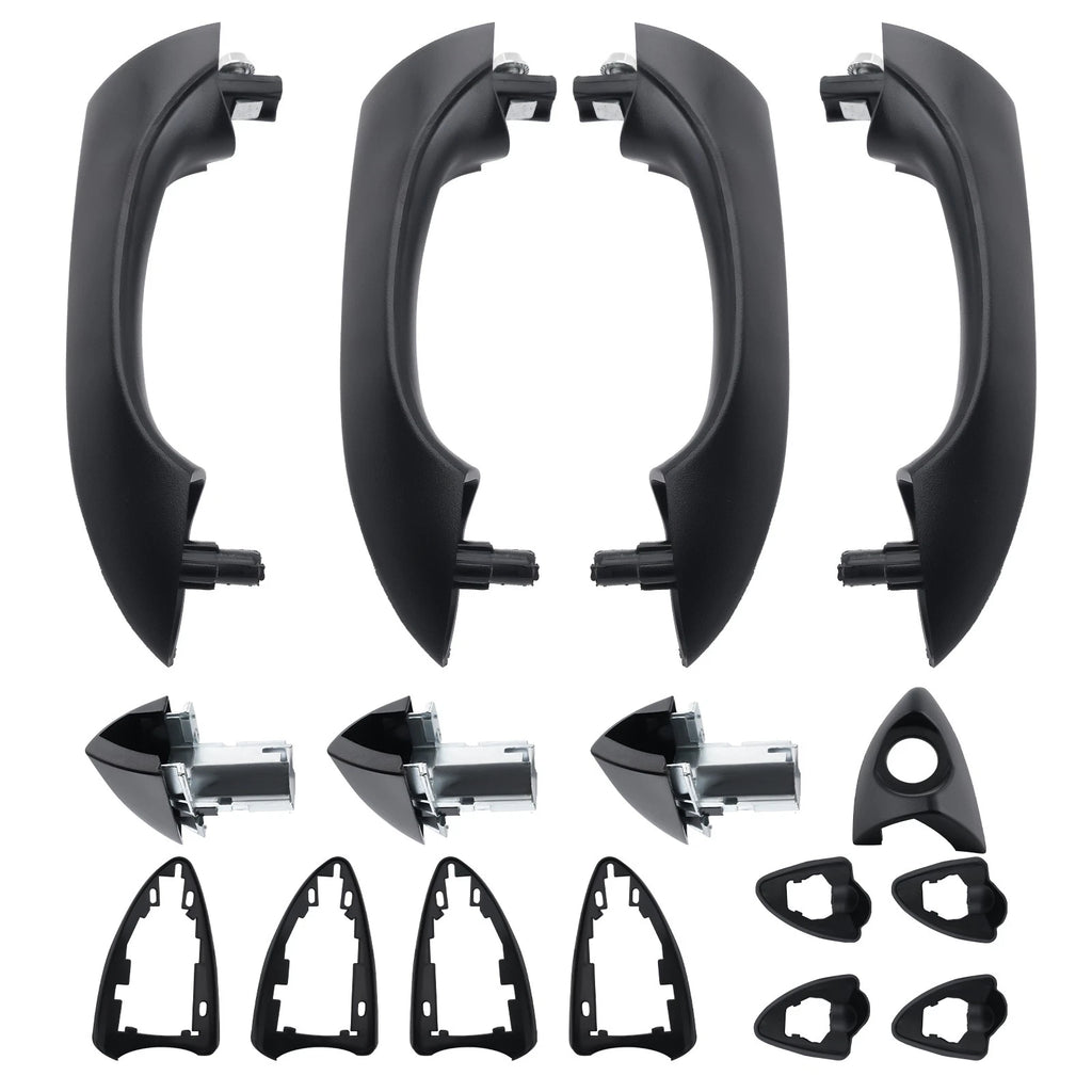 Front and Rear Outside Door Handles Black for BMW X5 (2000–2006)