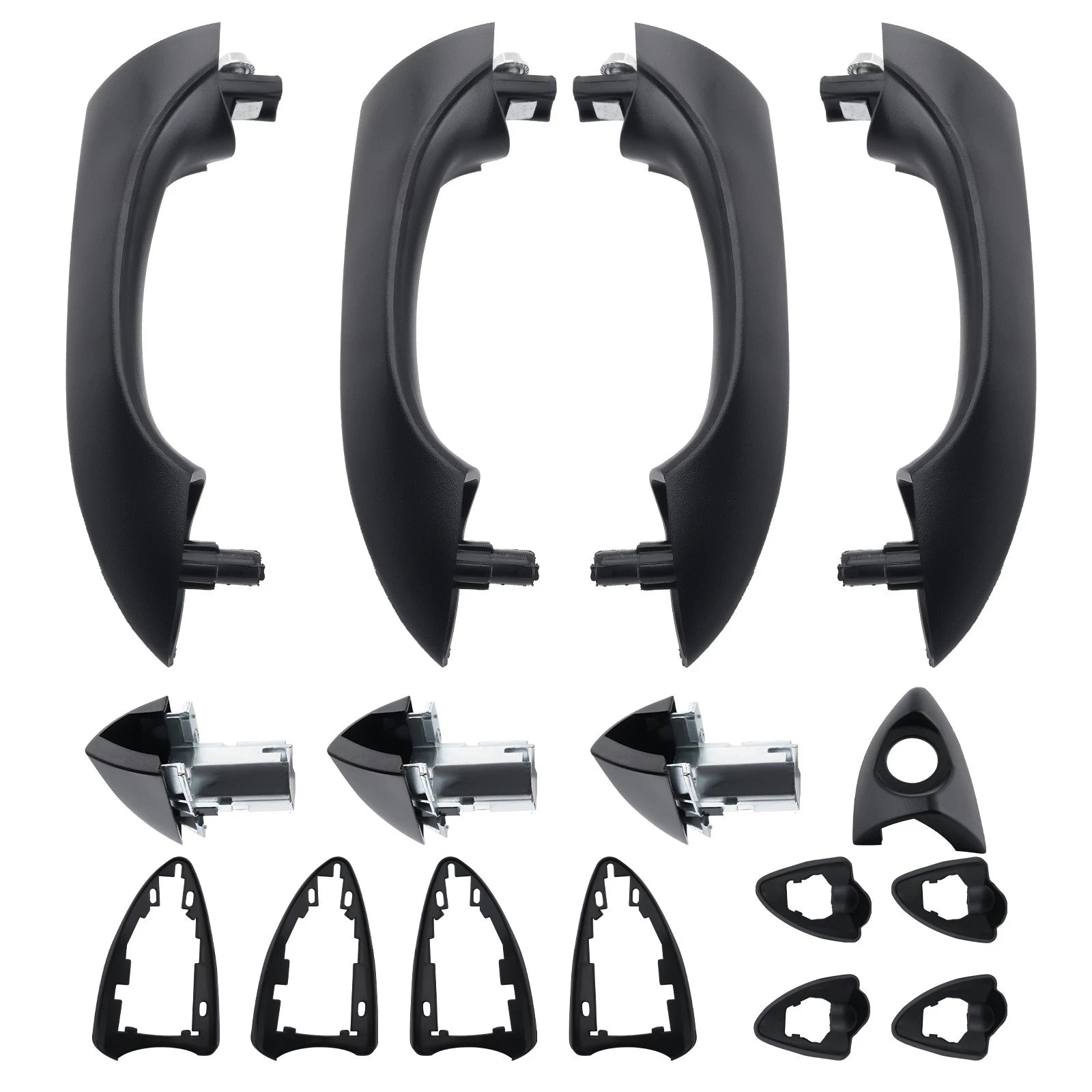 Front and Rear Outside Door Handles Black for BMW X5 (2000–2006)