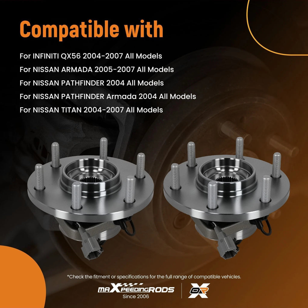 6 Lug Front Wheel Hub Kit 515066 for Nissan Titan Pathfinder (2004–2007)