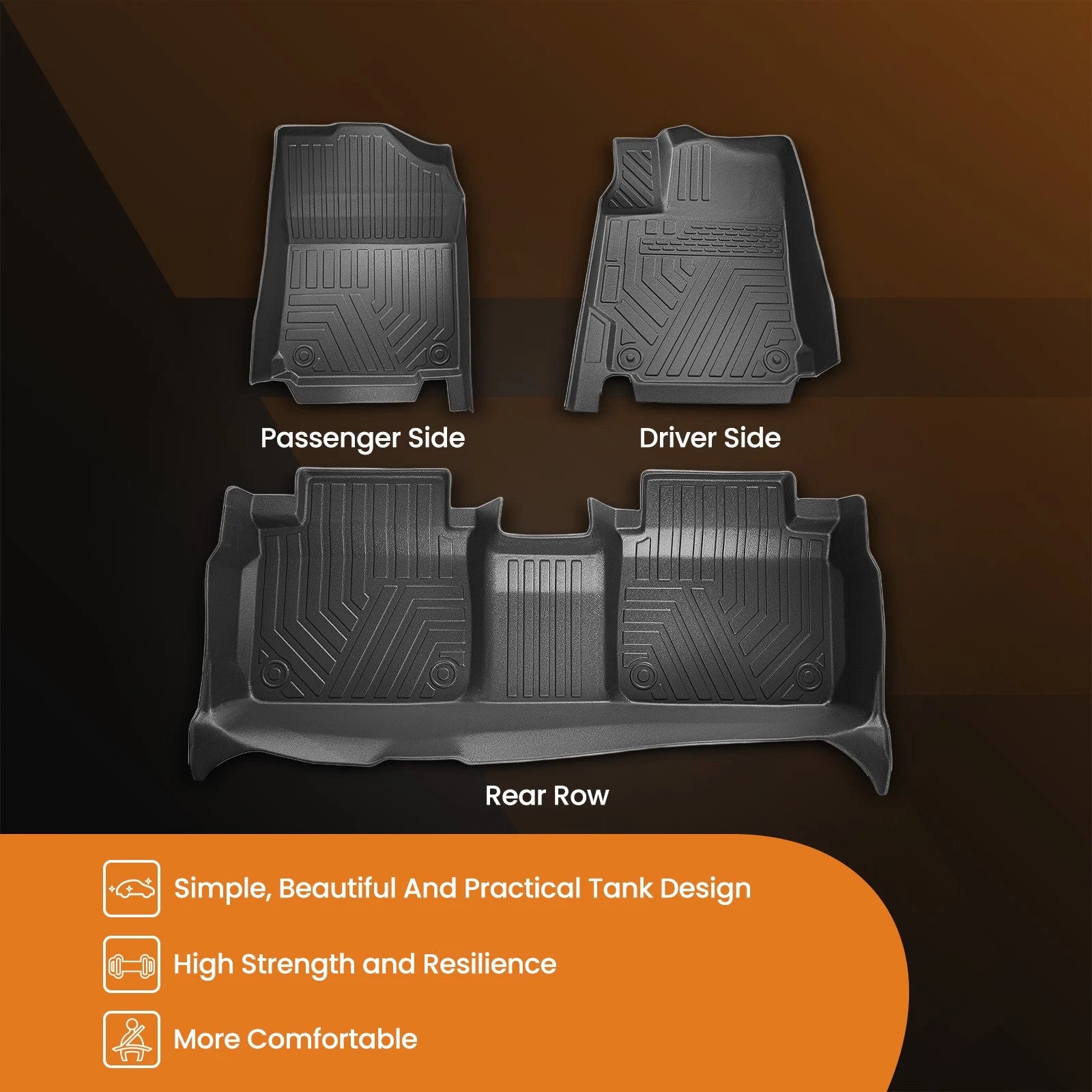 Set of 4 Floor Mats for Toyota Camry (2012-2017)