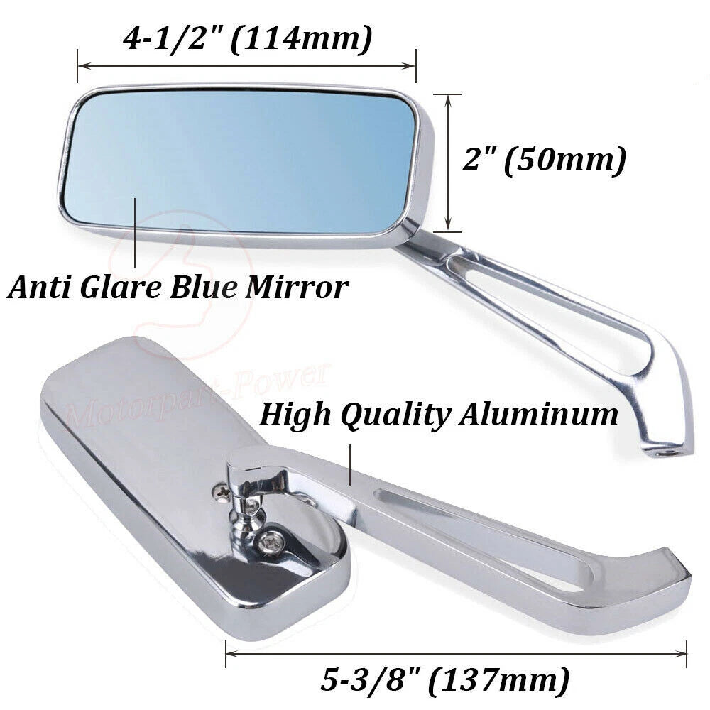 2X 8mm 10mm Rear View Side Mirrors for Honda Yamaha Kawasaki (Sports)
