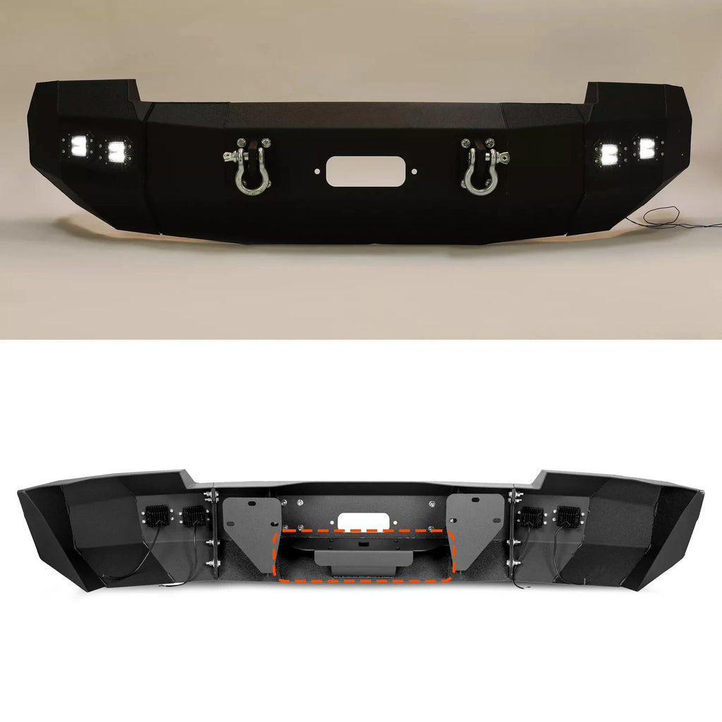 Front Bumper with Winch & LED Light & D-ring for Chevrolet Silverado 1500 (2014–2015)