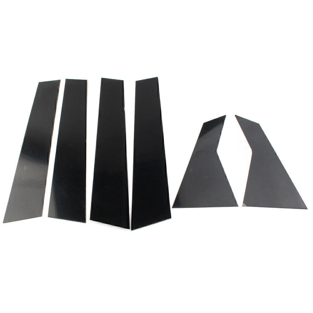 Set of 6 Door Trim Cover Kit Black Pillar Posts for Honda Civic (2016–2020)