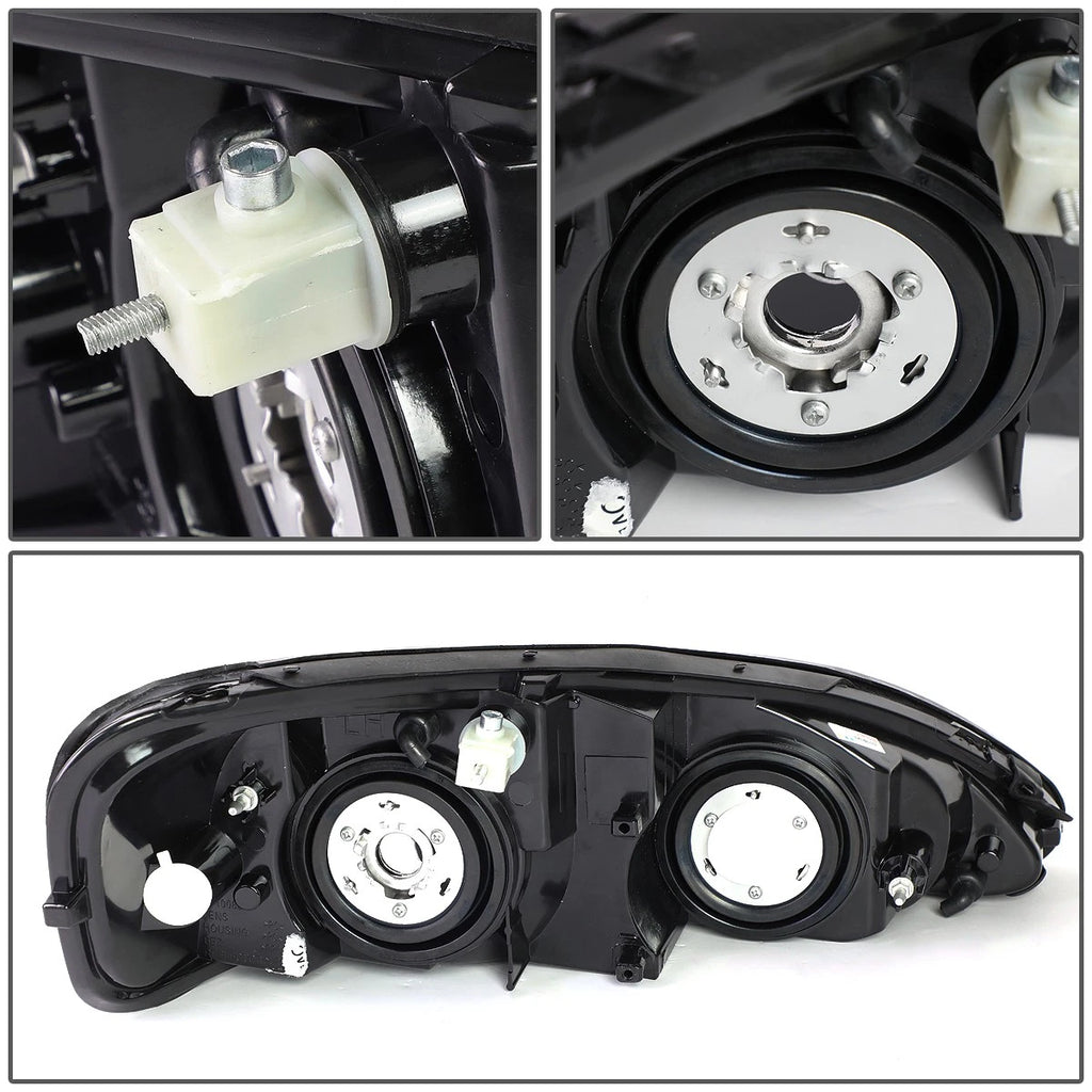 Set of 2 Black Housing Clear Side Headlights for Grand Prix (2004–2008)
