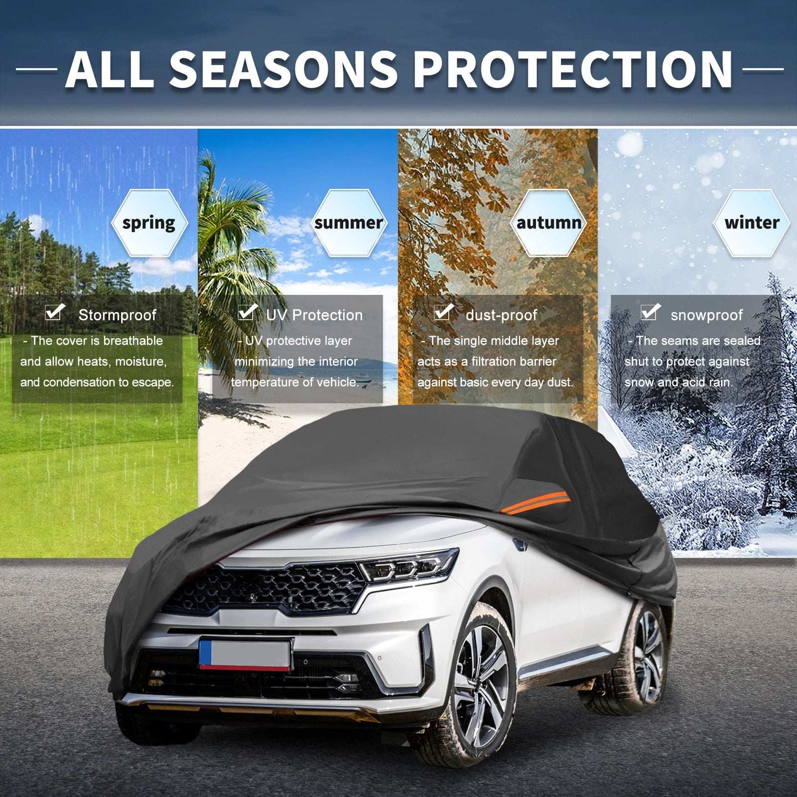 Waterproof Aluminum Film Car Cover for Kia Sorento (2016–2023)