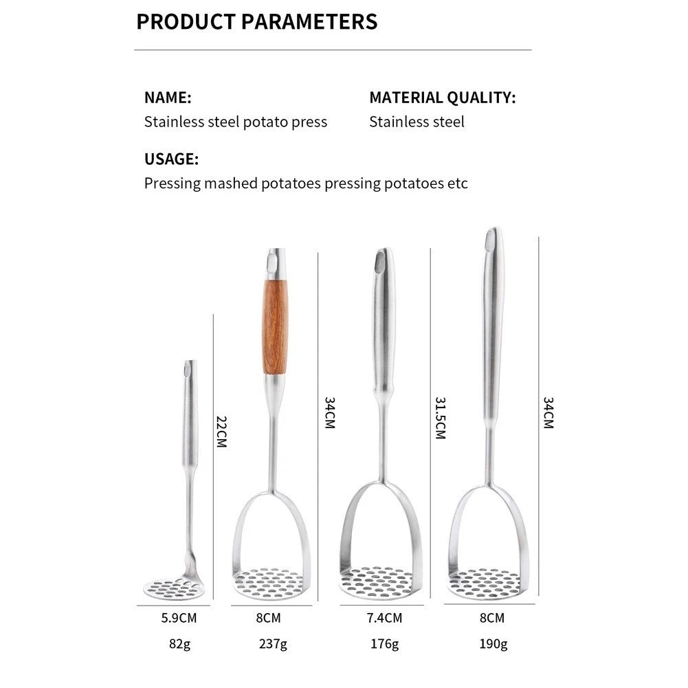 Stainless Steel Potato Masher for Cooking (Professional)
