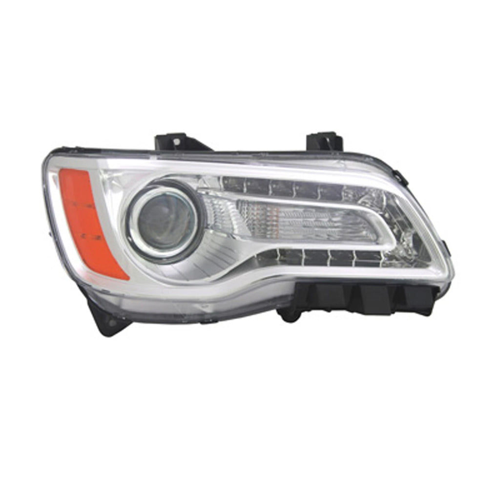Replacement Passenger Side Halogen Headlight Assembly w/Chrome Bezel