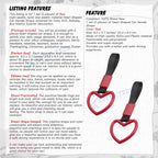 Hand Ring Straps Loop Circle Tsurikawa Charm for Universal Car (JDM) Red (Heart Shaped, 1-1)