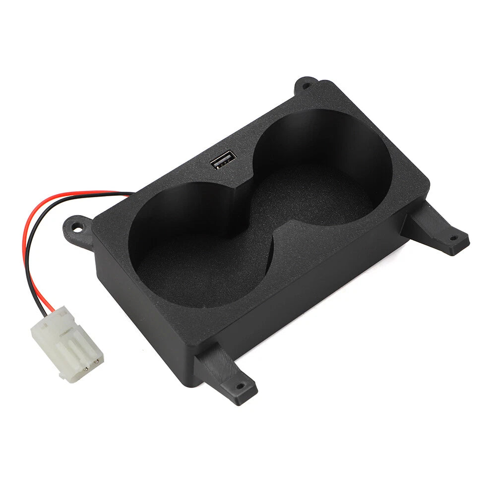 Center Console Dual Cup Holders Insert with 24W USB Charger for BMW E38 7-Series (1995–2001)
