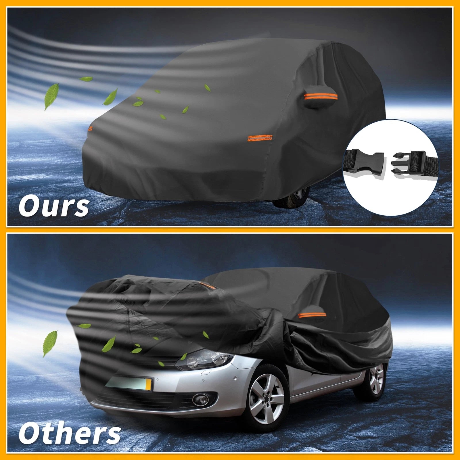 Car Cover Waterproof All Weather for Volkswagen Golf (2003–2022) 210D-PU
