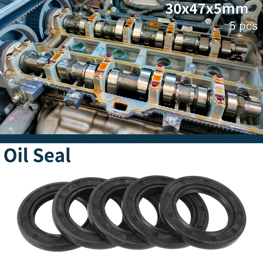 Set of 5 Oil Seal Ring for Rotary Shaft 30x47x5mm NBR Rubber