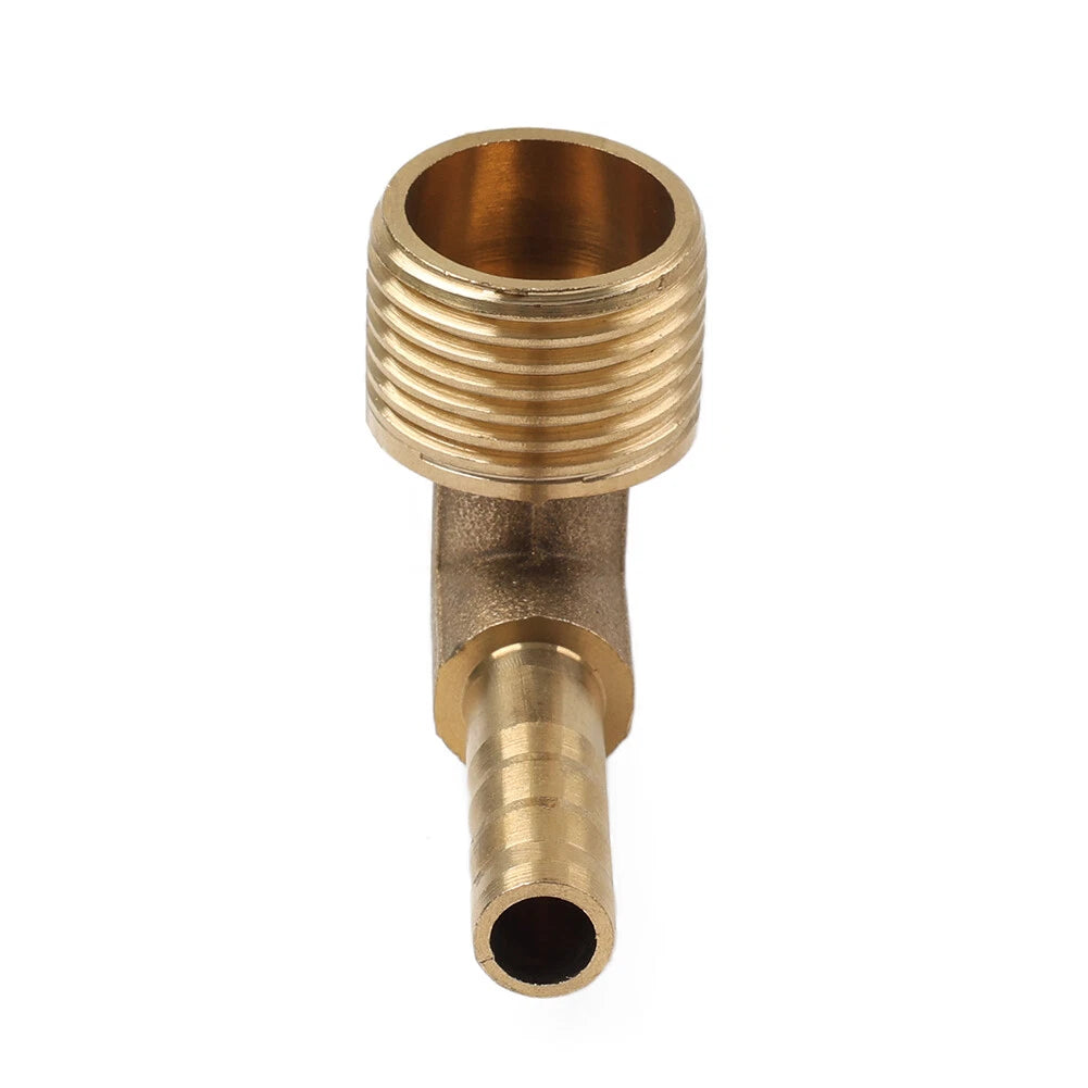 Brass Barb Hose Fitting 90 Degree Elbow 8mm x 1/2G for Automotive