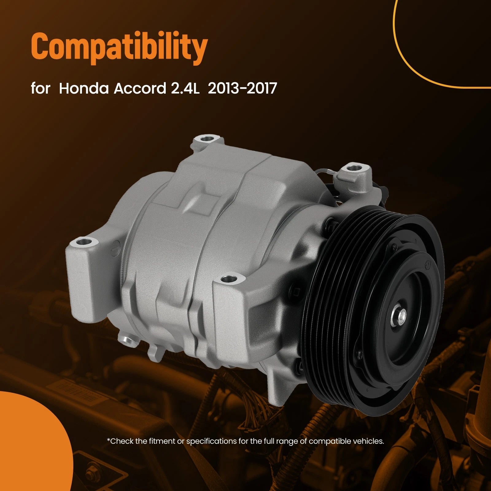 AC Compressor w/ Clutch for Honda Accord 2.4L (2013–2017) 197303 198303 14-1230