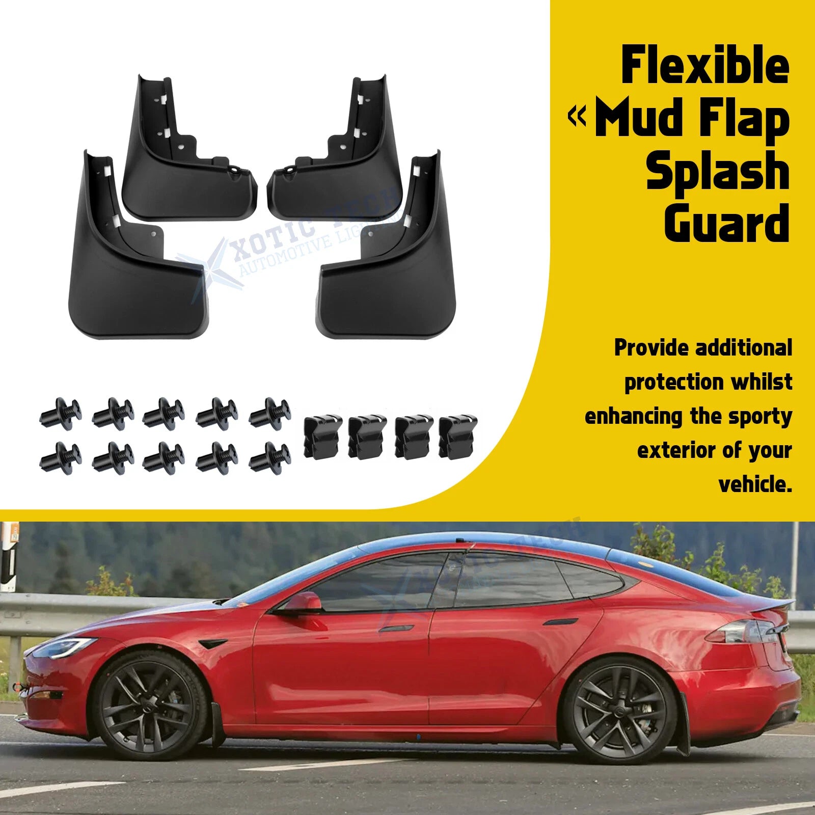 Mud Flaps and Splash Guards for Tesla Model S (2022–2026)