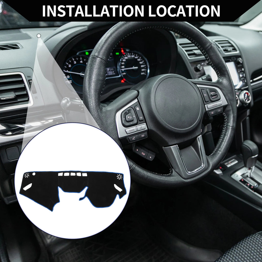 Set of 1 Dashboard Dash Cover Mat for Subaru Forester (2018–2024) Black Blue