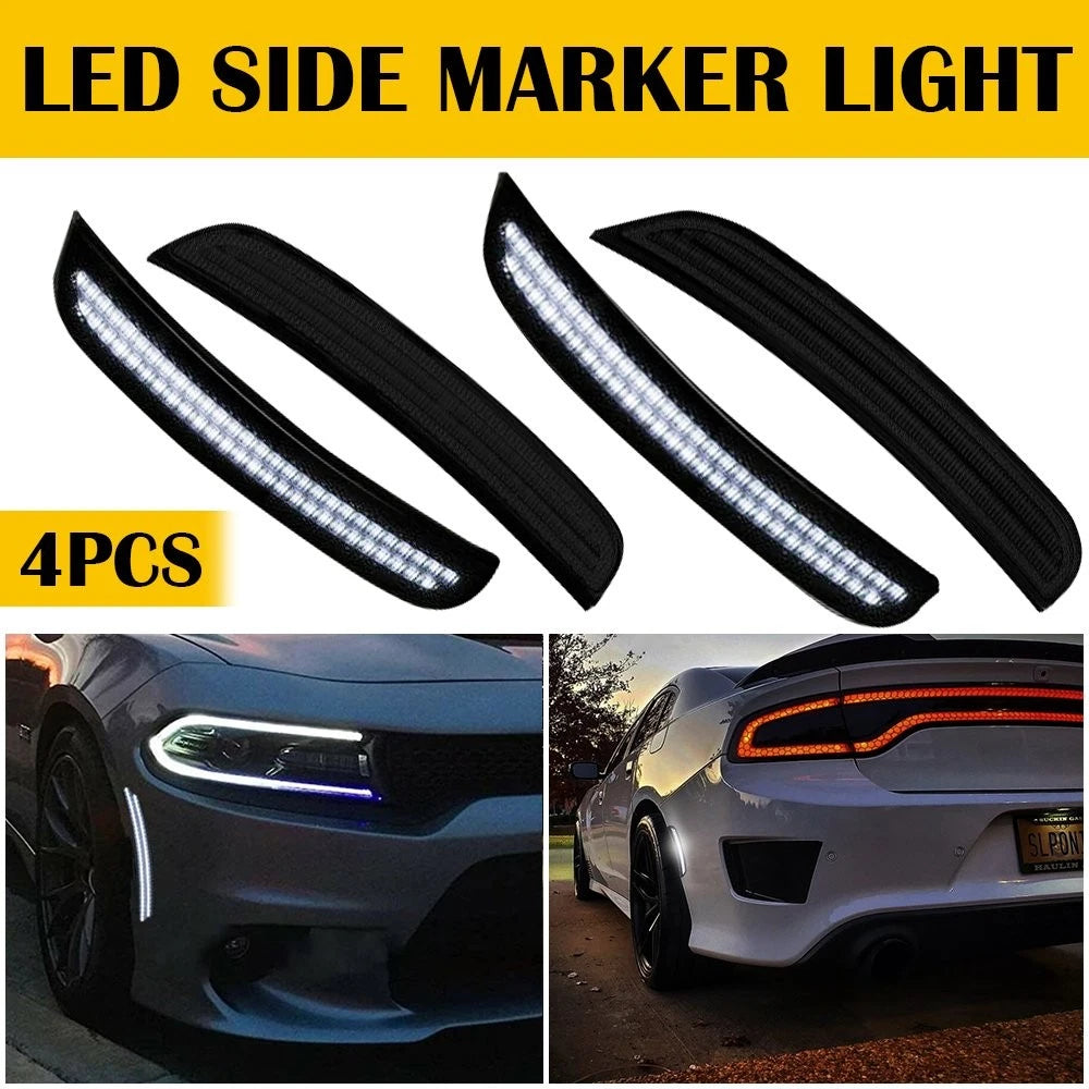 LED Side Marker Fender Lights Smoked for Dodge Charger (2015–2022)