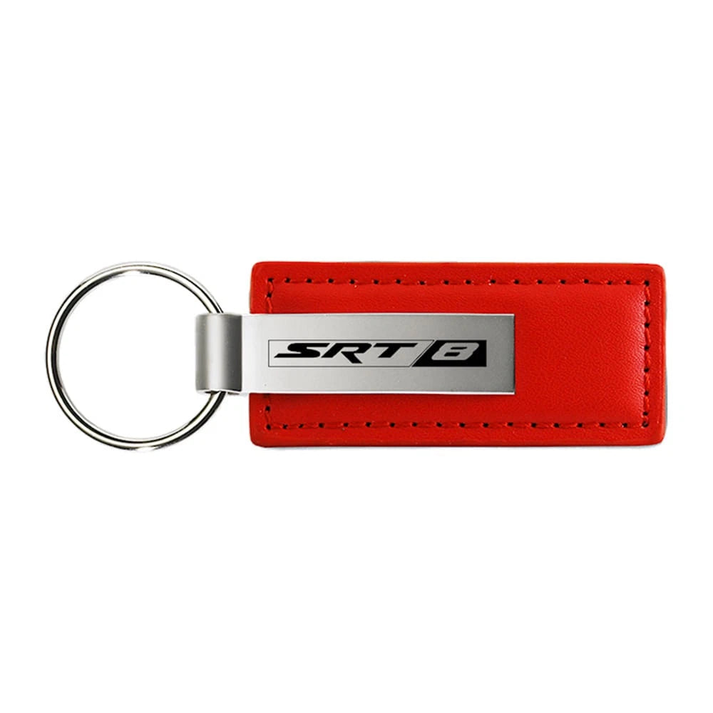 Red Leather Keychain KC1542.SRT8 - Officially Licensed for SRT8