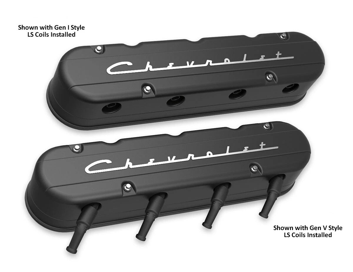 Satin Black Aluminum Valve Covers with Coil Covers for Chevrolet LS (1997–2014)