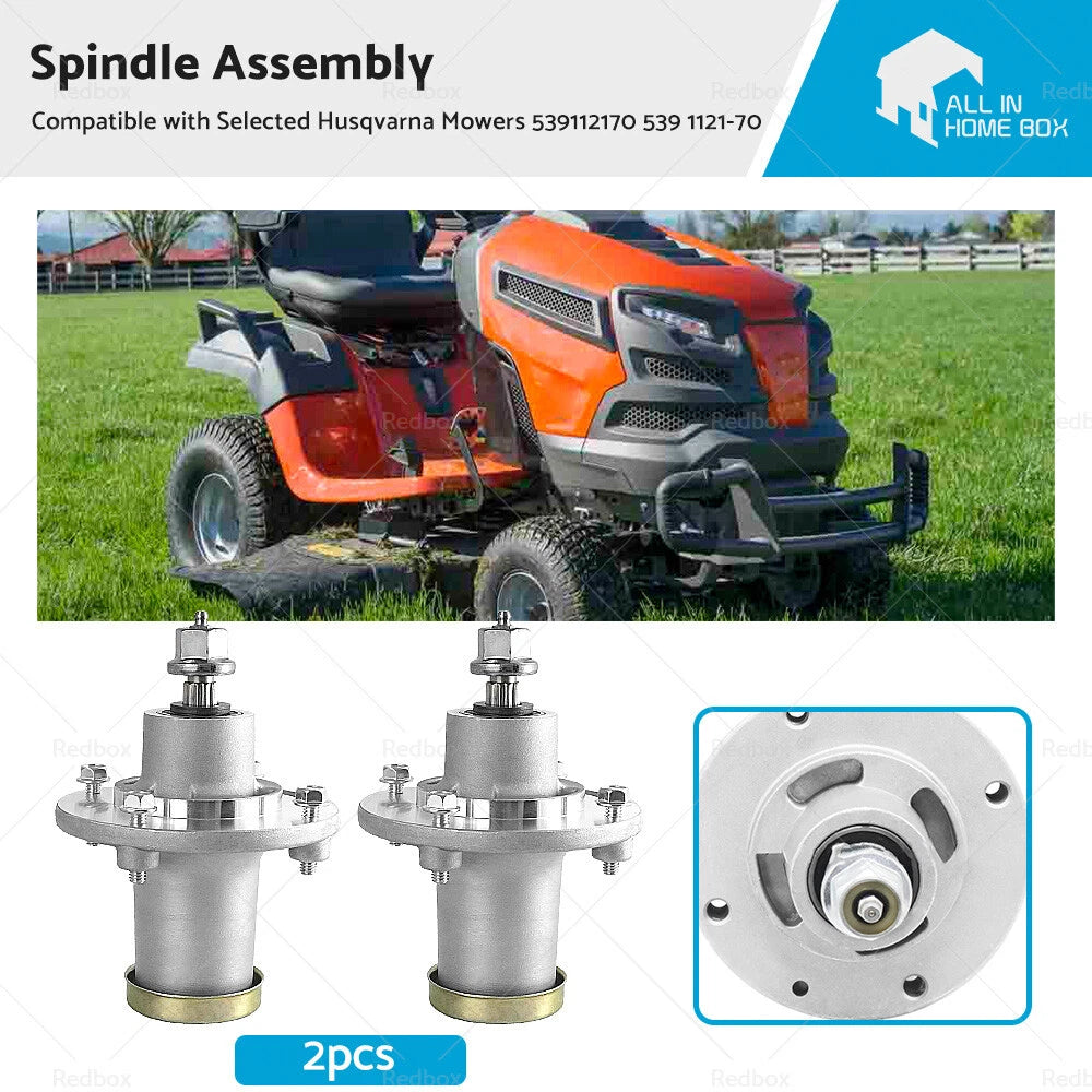 2X Spindle Assembly for Husqvarna Mowers (539112170, 539 1121-70)