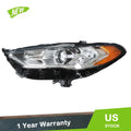 Halogen Headlight for Ford Fusion (2017–2019) Chrome Clear with LED DRL