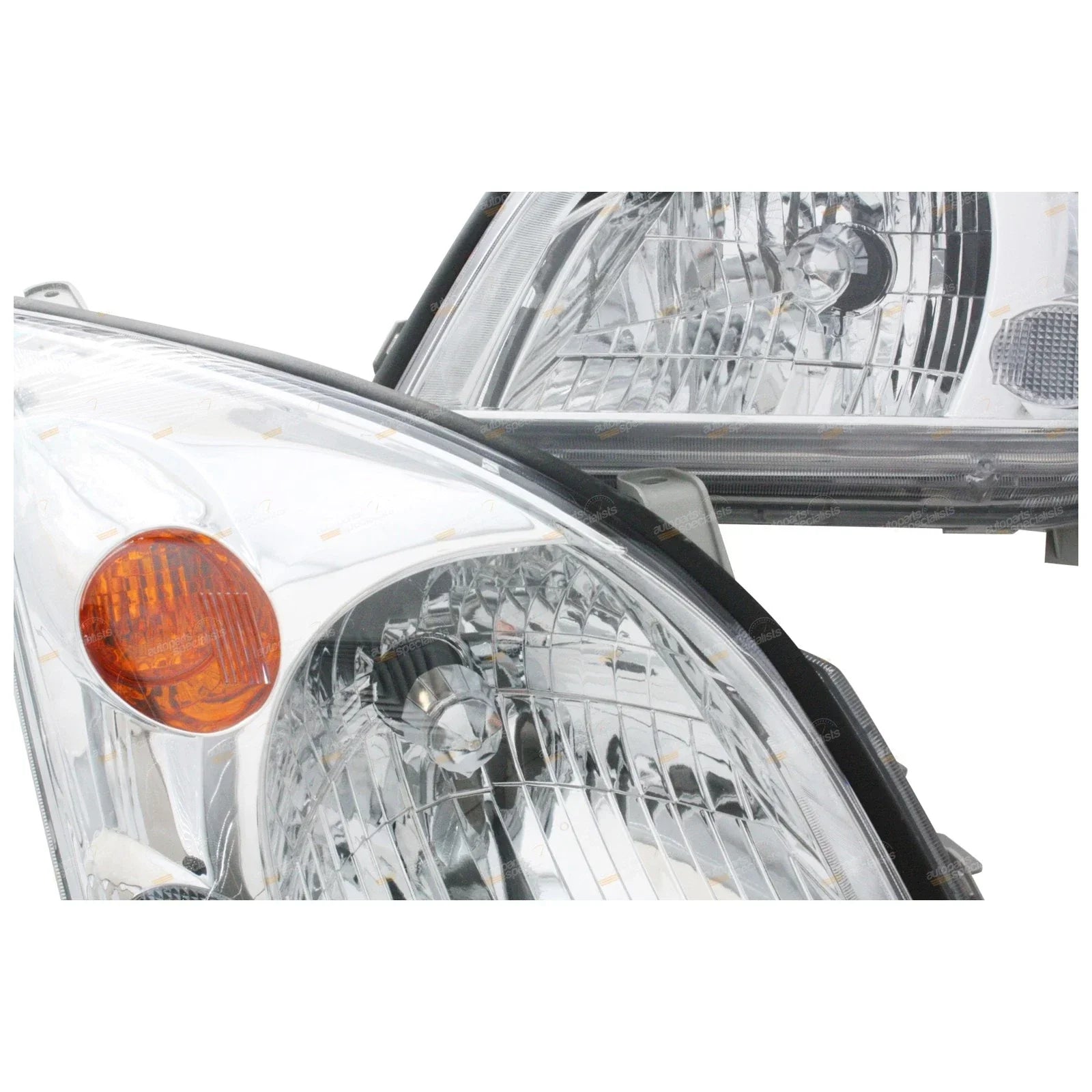 LH+RH / Pair / Chrome Headlights for Toyota Prado 120 Series (2002–2009)