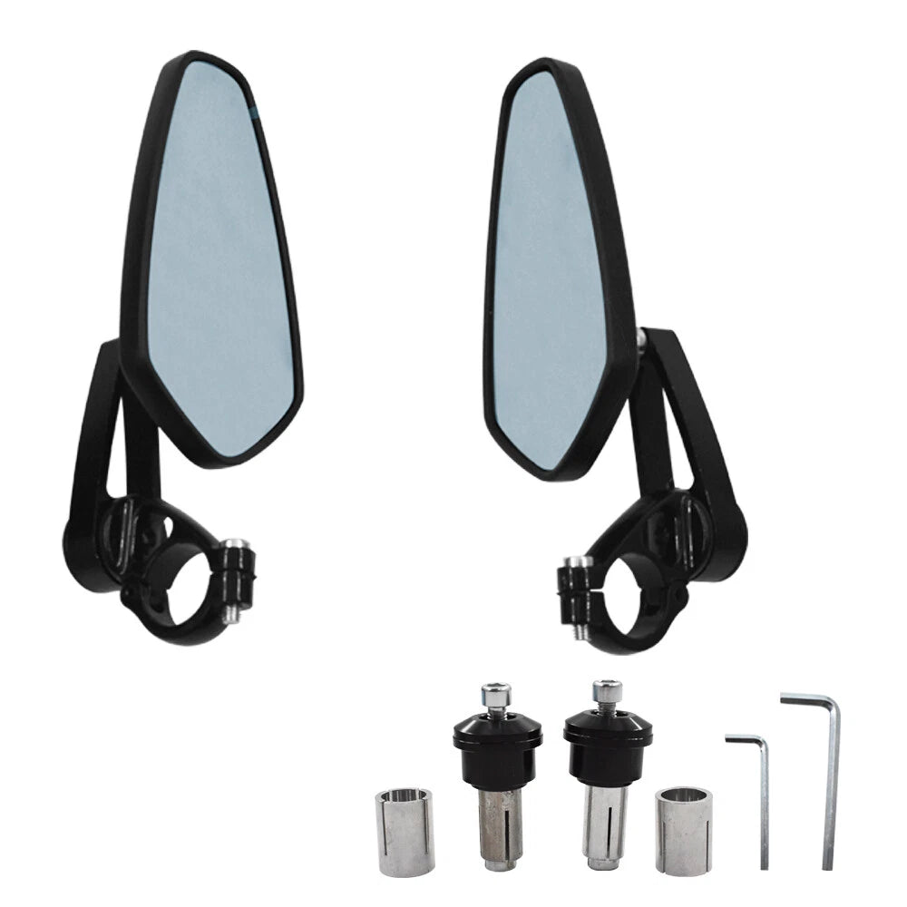 7/8" Handle Bar End Rearview Side Mirrors for Yamaha Honda (Universal)
