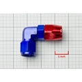 90 Degree AN10 Red/Blue Aluminum Anodized Swivel Hose End Fitting Adapter