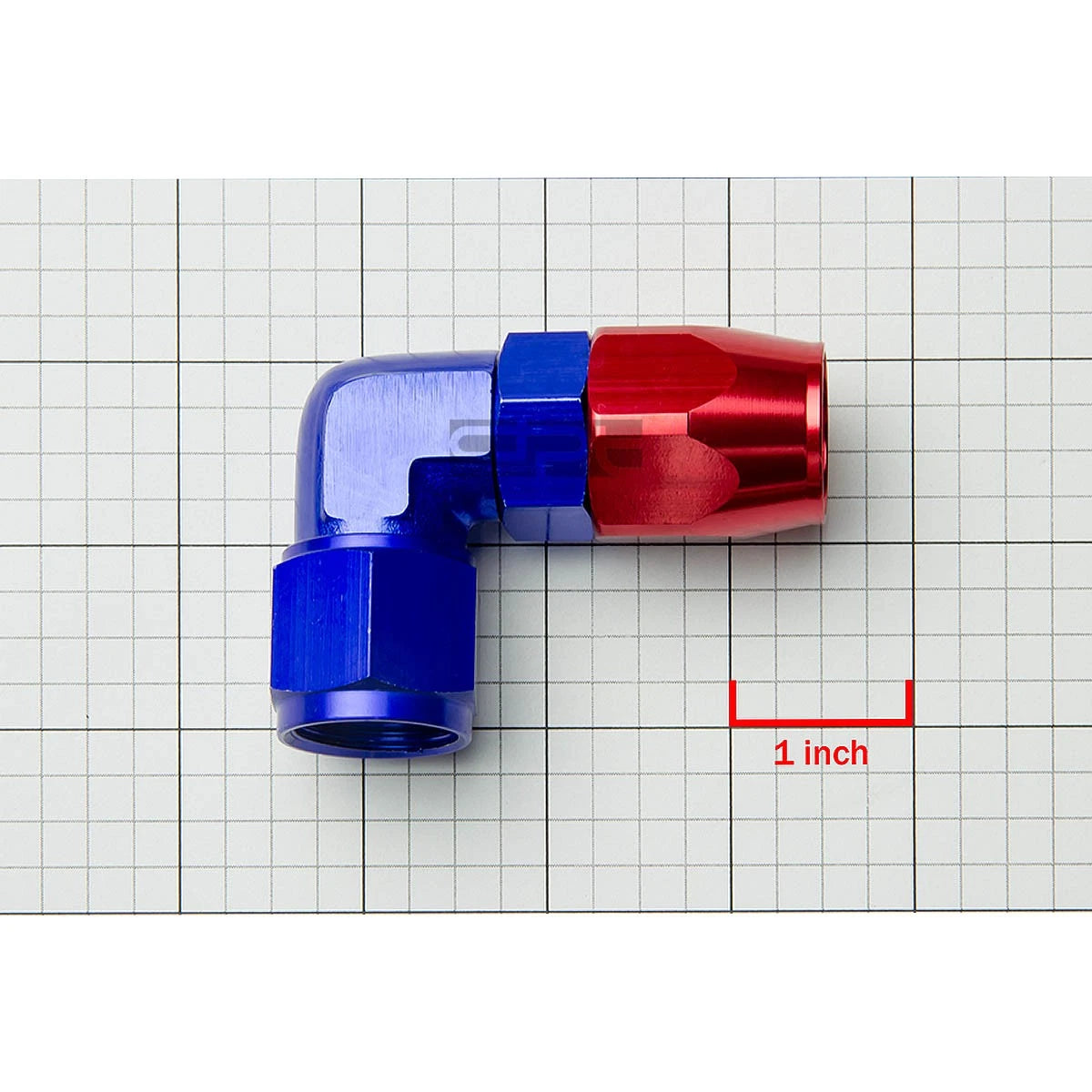 90 Degree AN10 Red/Blue Aluminum Anodized Swivel Hose End Fitting Adapter