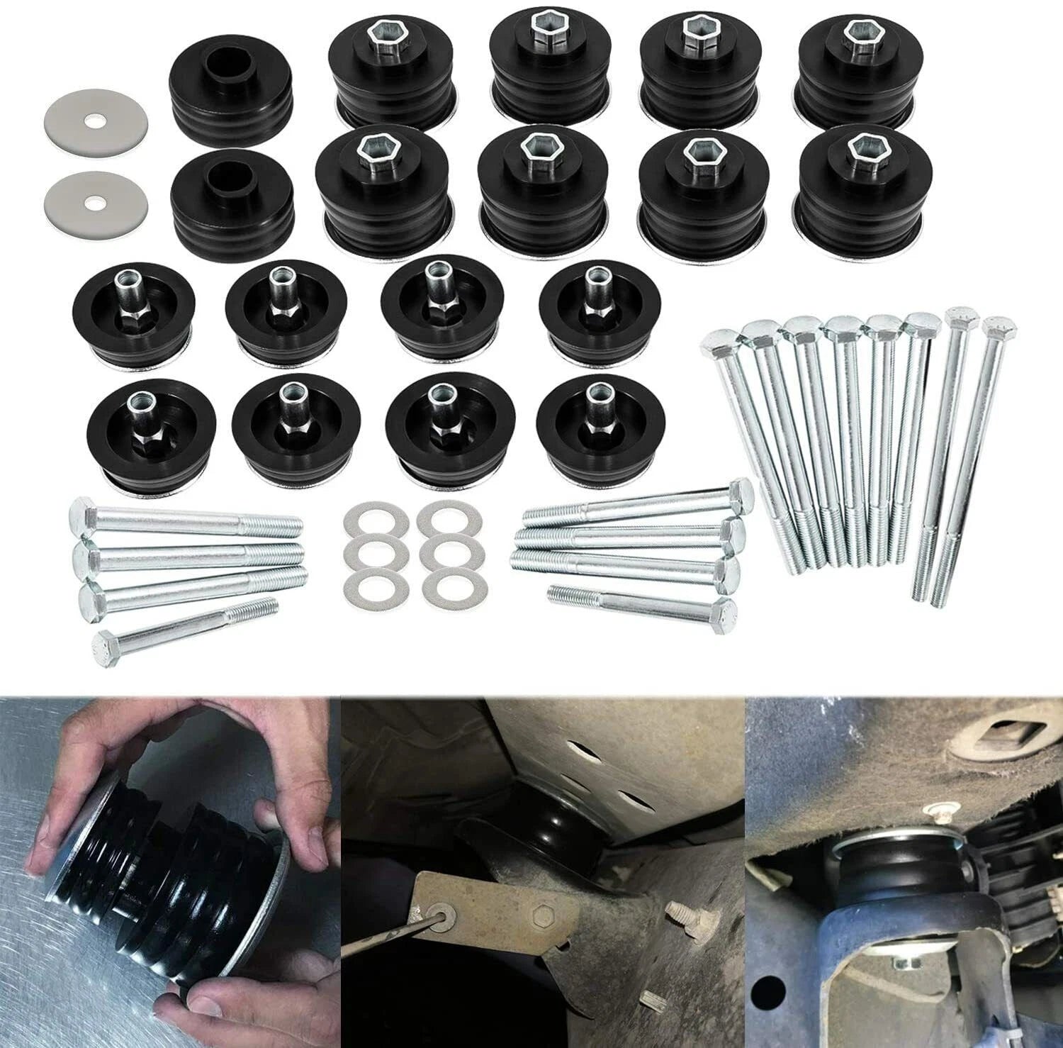 Set of 8 Polyurethane Body Mount Bushings for Ford F350 Super Duty (1999–2007)