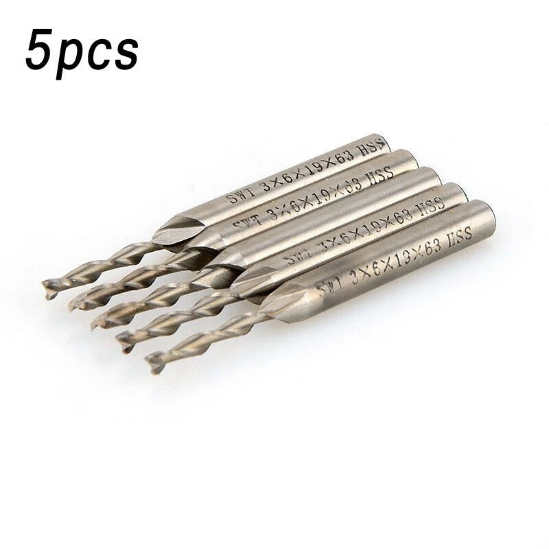 5pcs Set End Mills CNC Bit Extension 2 Flutes HSSAL for Milling Cutting
