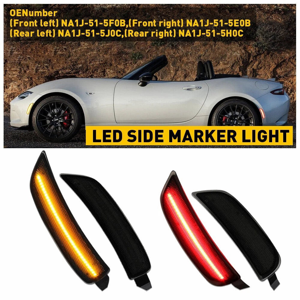 LED Side Marker Lights for Mazda Miata MX-5 (2016–2022) Smoked Lens